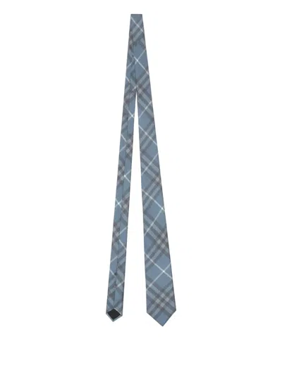 Burberry Check Tie In Blue