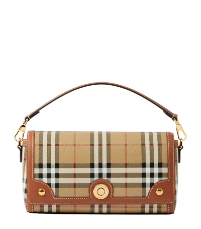 Burberry Womens Briar Brown Check-print Flap-front Woven-blend Cross-body Bag