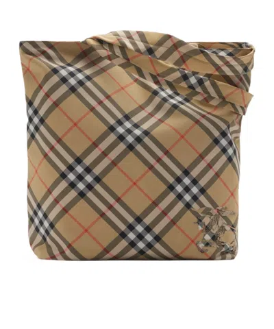 BURBERRY BURBERRY CHECKED EKD MOTIF TOTE BAG