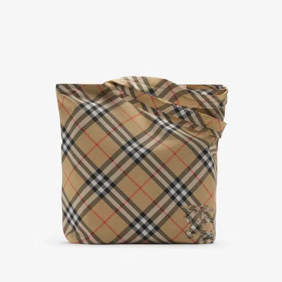 Burberry Check Tote In Sand