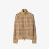 Burberry Beige Sweatshirt With Check Motif In Jacquard