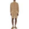 Burberry Beige Sweatshirt With Check Motif In Jacquard