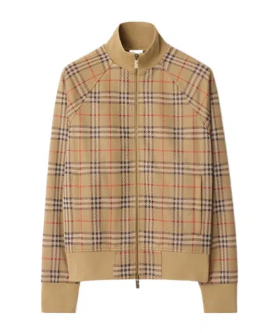BURBERRY BURBERRY CHECK PRINTED ZIPPED BOMBER JACKET