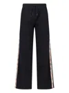 Burberry Jodie Checked Cotton-jersey Straight-leg Track Pants In Black