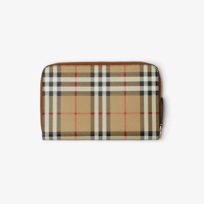 Burberry Check Travel Wallet In Archive Beige