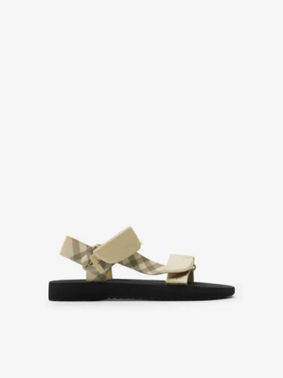 Burberry Check Trek Sandals In Wheat