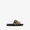 Burberry Checkered Trek Slides In Grain