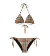 Burberry Check Triangle Bikini In Beige
