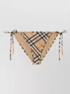 Burberry Check Triangle Bikini Brief Tie Side Straps In Silver