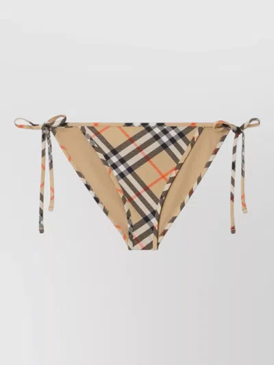 BURBERRY CHECK TRIANGLE BIKINI BRIEF TIE SIDE STRAPS