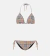 Burberry Checked Triangle Bikini In Neutral