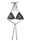 Burberry Checkered Design Triangle Bikini Top In Green