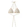 Burberry Check Triangle Bikini Top In Neutral