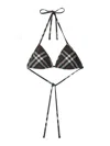 Burberry Checkered Design Triangle Bikini Top In Verde