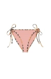 Burberry Women Bikini Bottoms With Checked Edges In Pink