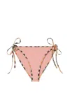 Burberry Women Bikini Bottoms With Checked Edges In Pink