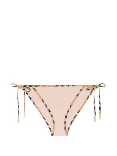 Burberry Check Trim Bikini Briefs In Pink