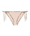 Burberry Women Bikini Bottoms With Checked Edges In Pink