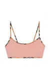 Burberry Women Bikini Top With Checked Edges In Pink