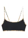 Burberry Check-trim Bikini Top In Black