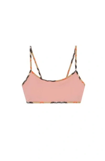 Burberry Check Trim Bikini Top In Pink
