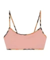 Burberry Women Bikini Top With Checked Edges In Pink