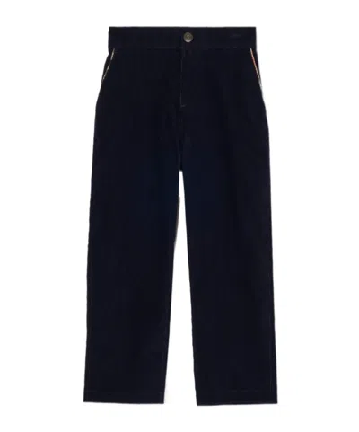 Burberry Check Trim Corduroy Trousersprice 355.00 4-14 Years In Navy