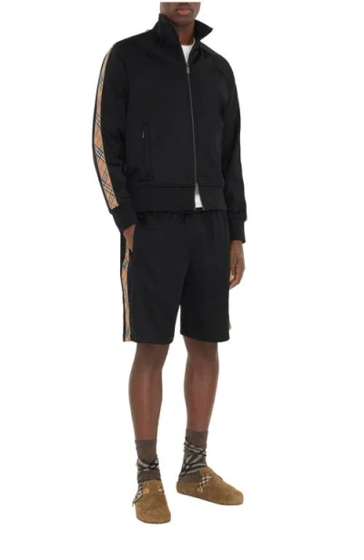 BURBERRY BURBERRY CHECK TRIM COTTON BLEND TRACK JACKET