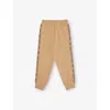 Burberry Sand Check Trim Cotton Jogging Bottoms 3-14 In Brown