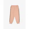 Burberry Slipper Pink Check Trim Cotton Jogging Bottoms 3-14 In Pink