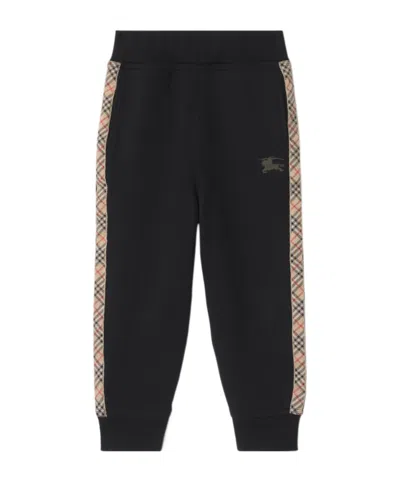 Burberry Check Trim Cotton Jogging Pants