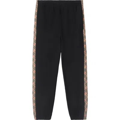 BURBERRY BURBERRY CHECK TRIM COTTON JOGGING PANTS