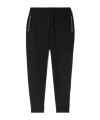Burberry Check Trim Cotton Jogging Pants In Black