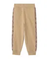 Burberry Check Trim Cotton Jogging Pants In Brown