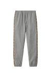 Burberry Check-trimmed Cotton Track Pants In Gray