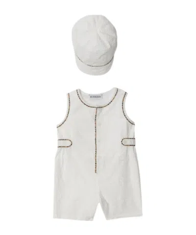 Burberry Check-trim Cotton Shorties Set In White