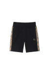 Burberry Check Trim Cotton Shorts In Black