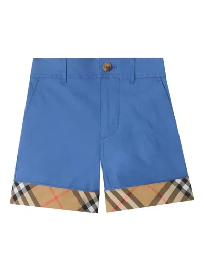 BURBERRY CHECK-TRIM COTTON SHORTS
