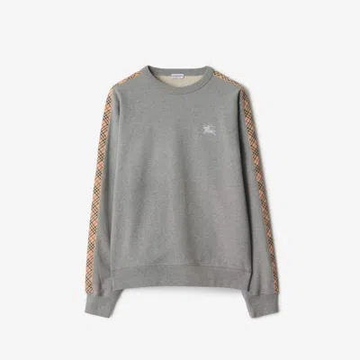 BURBERRY BURBERRY CHECK TRIM COTTON SWEATSHIRT