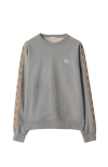Burberry Check-trimmed Cotton Sweatshirt In Gray