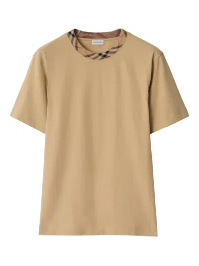 Burberry Check Trim Cotton T-shirt