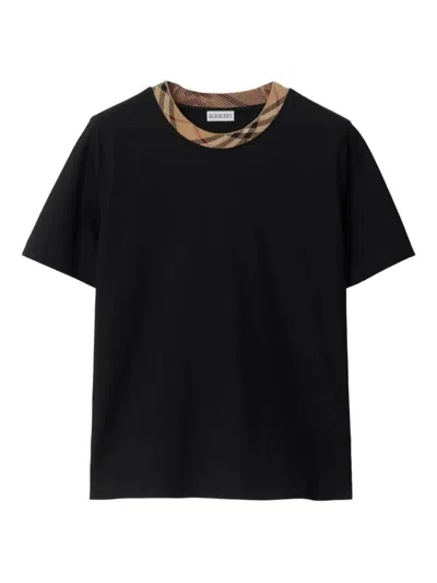 BURBERRY BURBERRY CHECK TRIM COTTON T-SHIRT