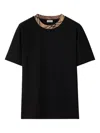 Burberry Mens Check-print Short-sleeves Cotton-jersey T-shirt Black Xl