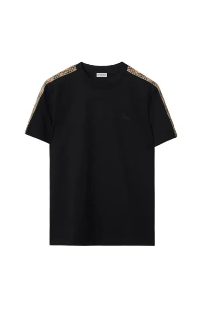 BURBERRY BURBERRY CHECK TRIM COTTON T-SHIRT