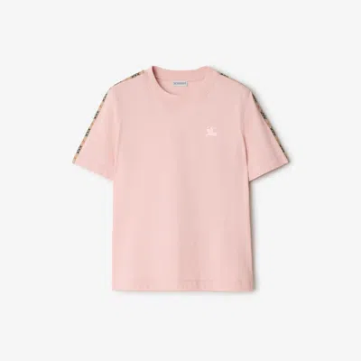 Burberry Check Trim Cotton T-shirt In Bouquet