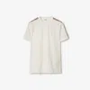 Burberry T-shirt With Check Details In Chalk
