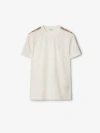 Burberry T-shirt With Check Details In Chalk