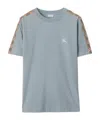 Burberry Slim Fit Tape Check T-shirt In Gale