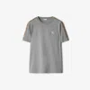 Burberry Equestrian Knight Check-trim T-shirt In Gray
