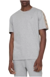 Burberry Check Trim Cotton T-shirt In Gray